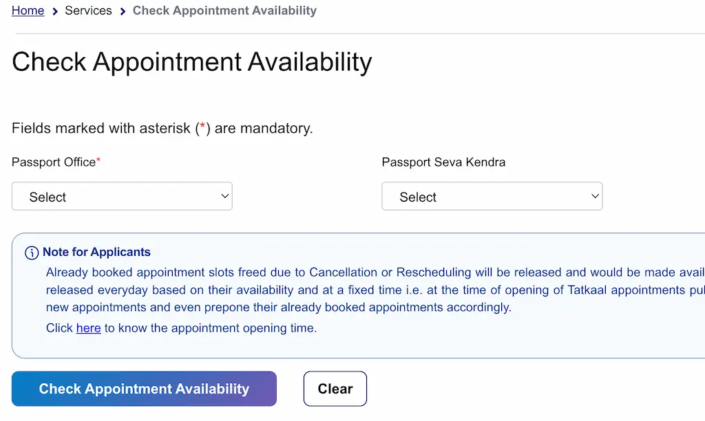 Passport Seva Registration