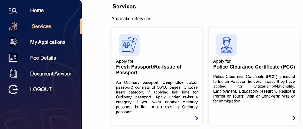 Passport Seva Registration